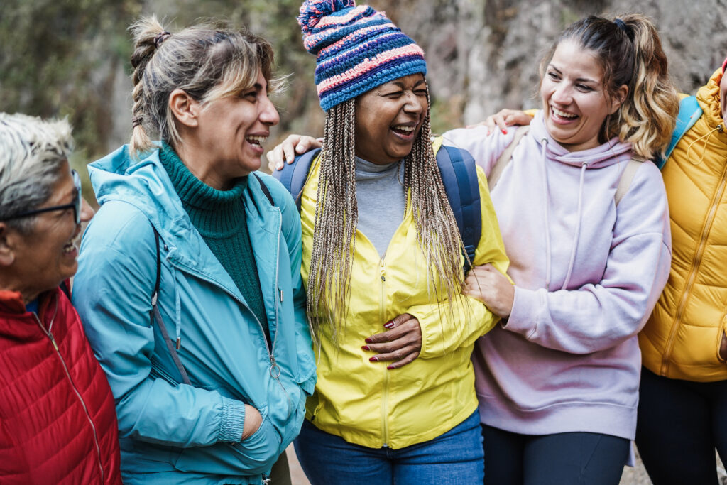 multiracial women having fun during trekking day i 2023 11 27 05 10 29 utc AM Healthcare