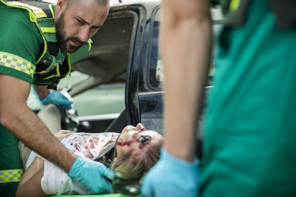 paramedics moving car crash victim on stretcher 2023 11 27 05 30 30 utc AM Healthcare