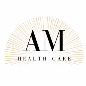 The official logo for AM Health Care, a provider of mental health and addiction recovery services.
