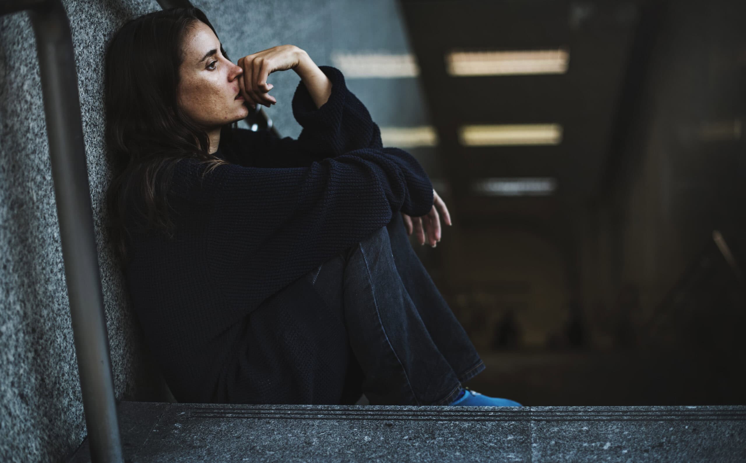Person experiencing co-occurring depression and anxiety alongside cocaine use disorder