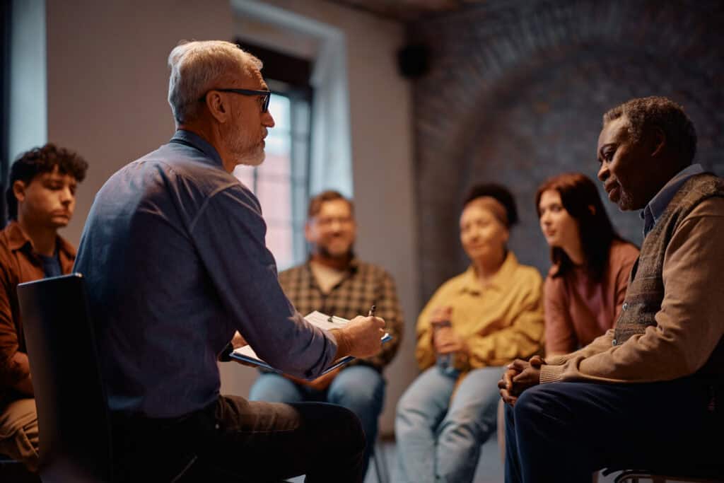 Adult attending an evening intensive outpatient program session in Los Angeles
