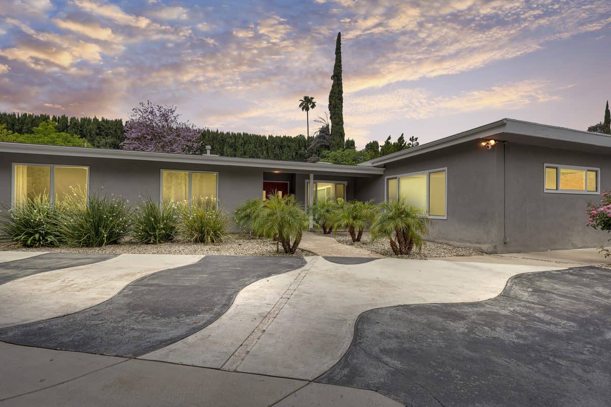 After Action's Northridge home at twilight